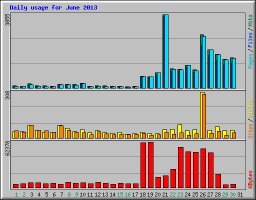 Daily usage for June 2013