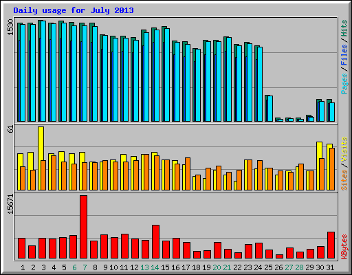Daily usage for July 2013