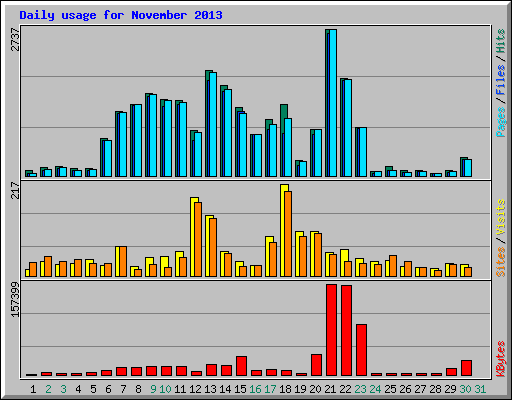 Daily usage for November 2013