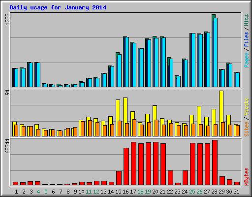Daily usage for January 2014