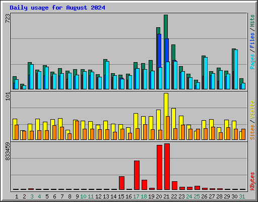 Daily usage for August 2024