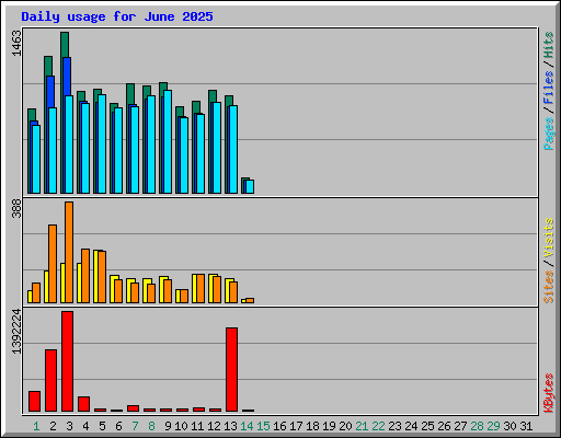 Daily usage for June 2025