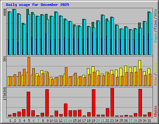 Daily usage for December 2025