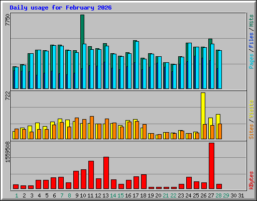 Daily usage for February 2026