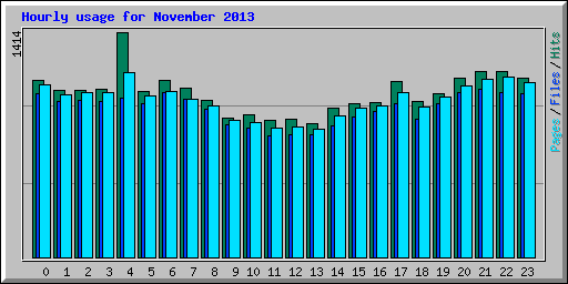 Hourly usage for November 2013