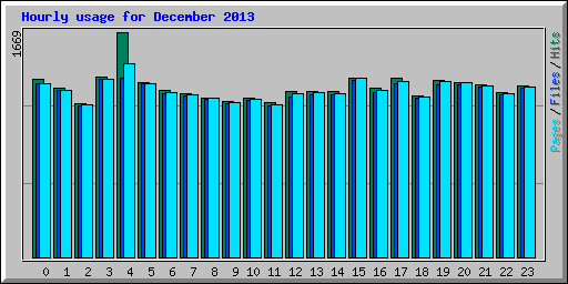Hourly usage for December 2013