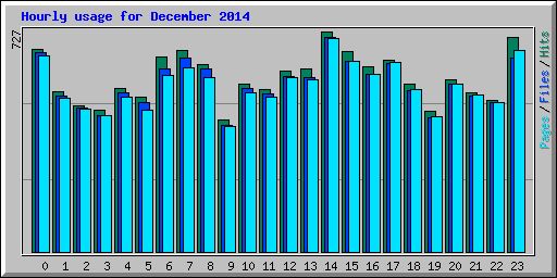 Hourly usage for December 2014