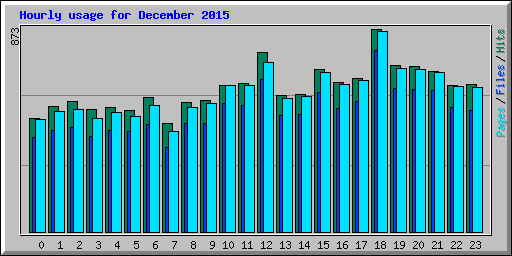 Hourly usage for December 2015